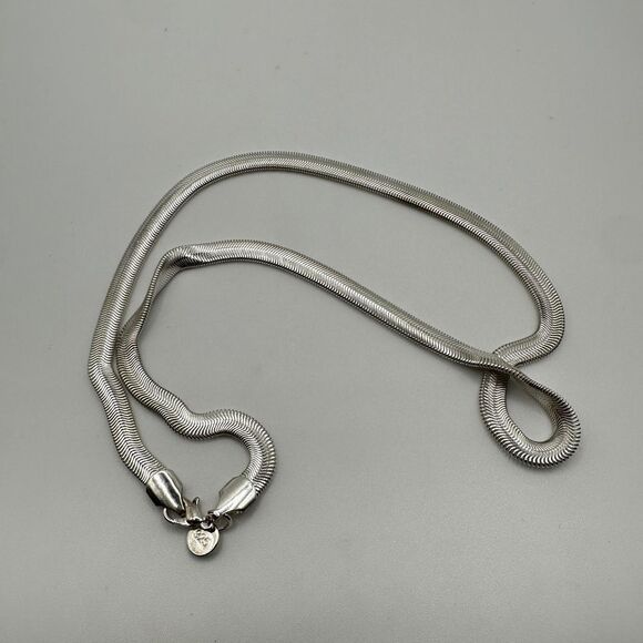 NWOT Silver plated, 19” snake bone chain, 7mm thick - Picture 6 of 7